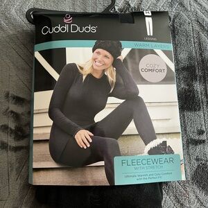 Cuddl Duds Black Fleecewear Leggings with Stretch